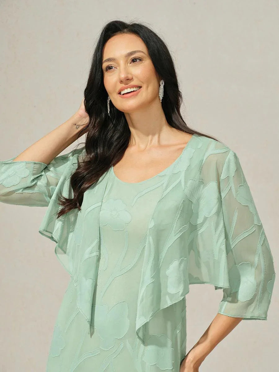 Floral Stretch Velvet 3/4 Sleeve Shrug