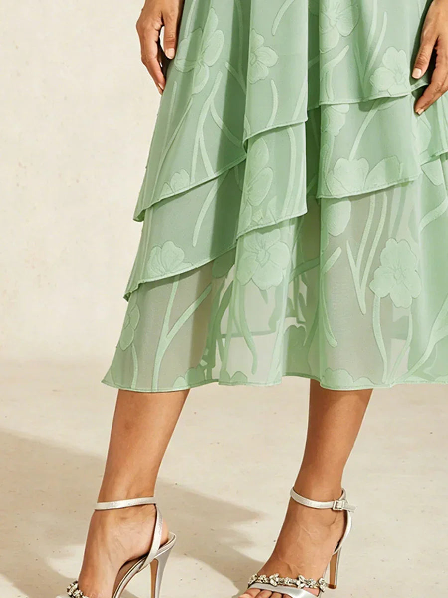 Floral Chiffon Midi Skirt