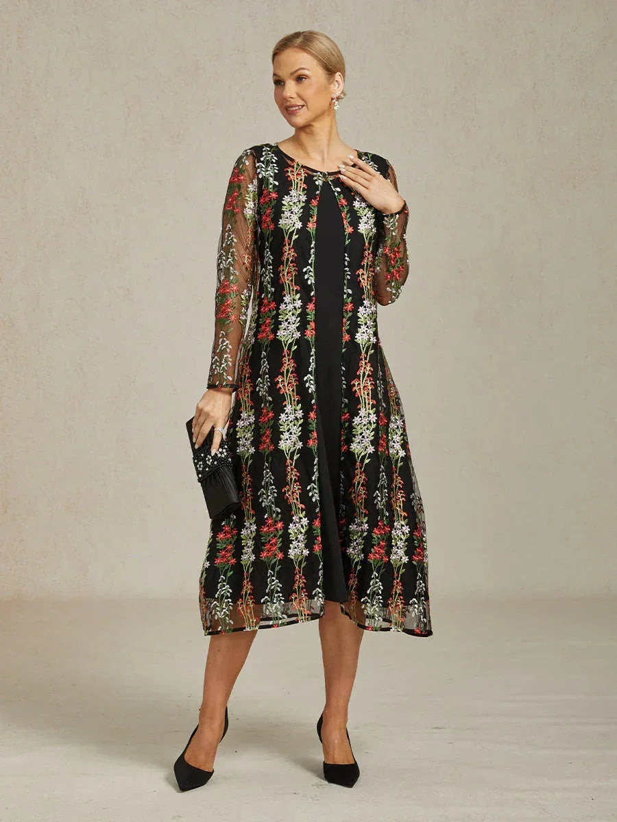 Long Floral Embroidered Lace Jacket