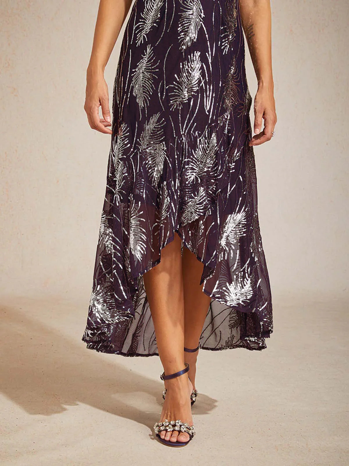 Sleeveless Sequin Maxi Dress