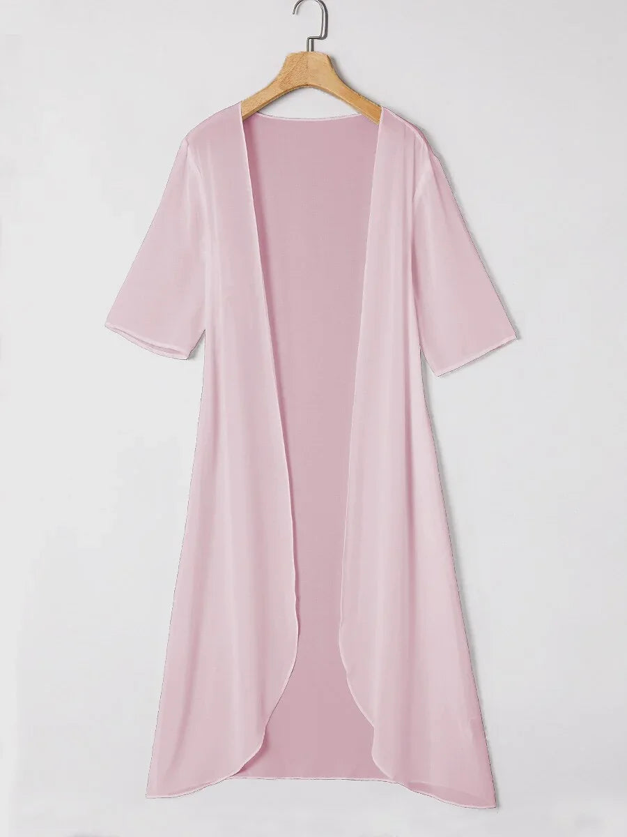 Chiffon Lightweight Half Sleeve Cover-Up