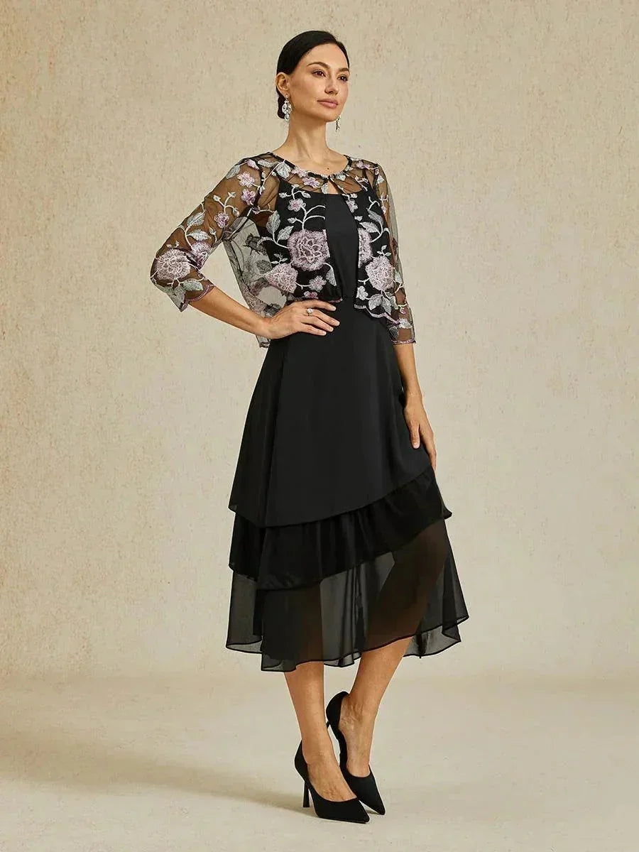 Layered Chiffon A-Line Skirt
