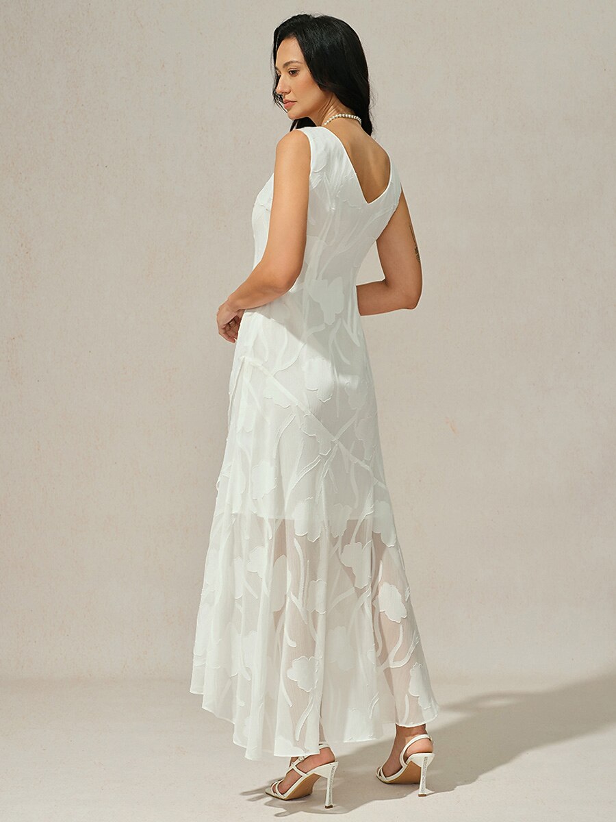 Floral Chiffon Evening Gown with Asymmetrical Hem