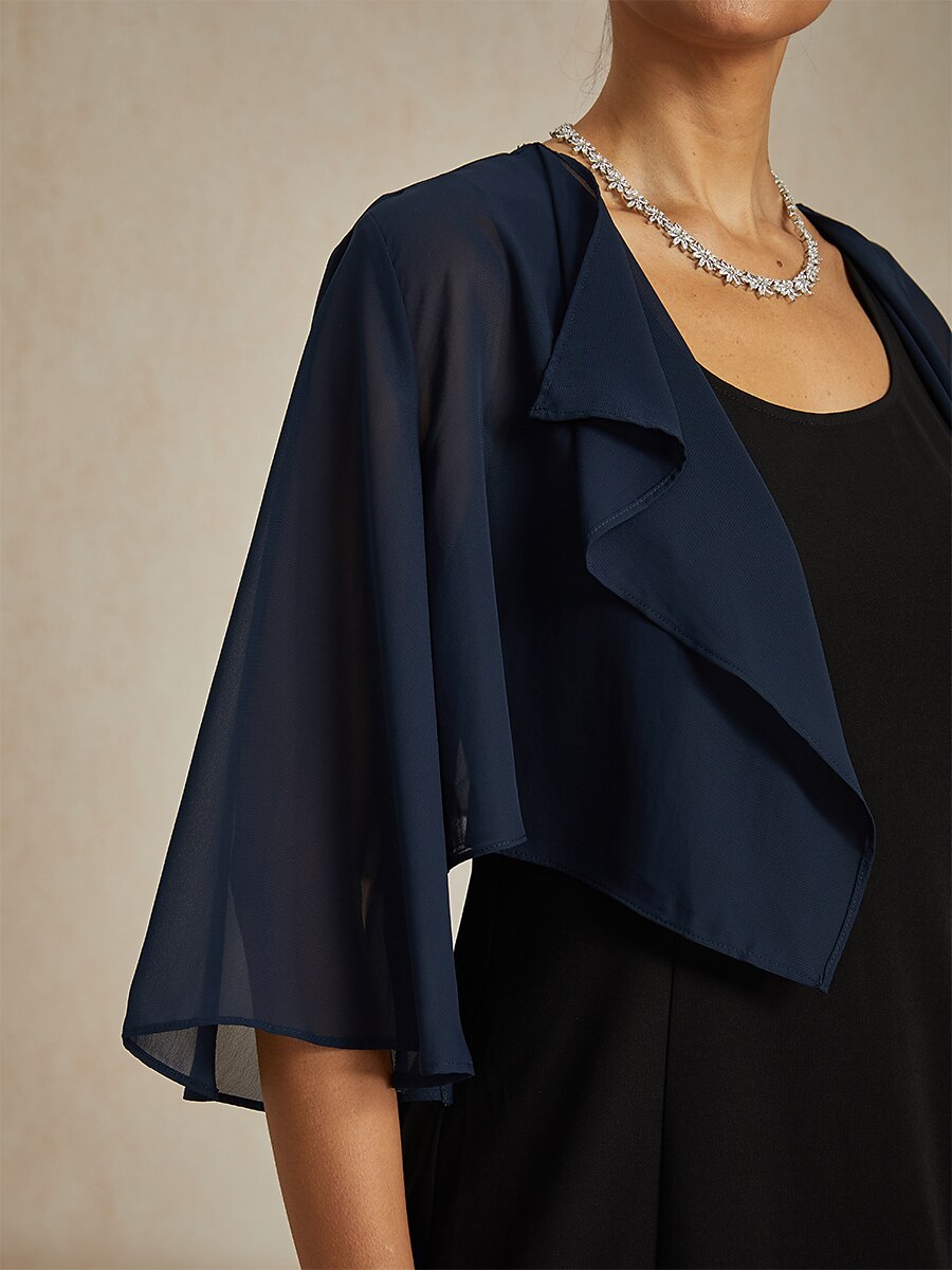 Chiffon Asymmetrical Crop Cover Up