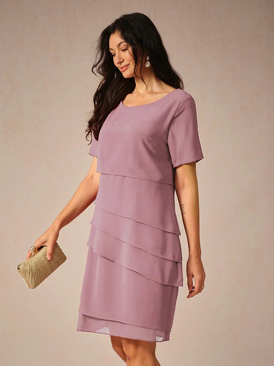 Chiffon Layered Midi Dress