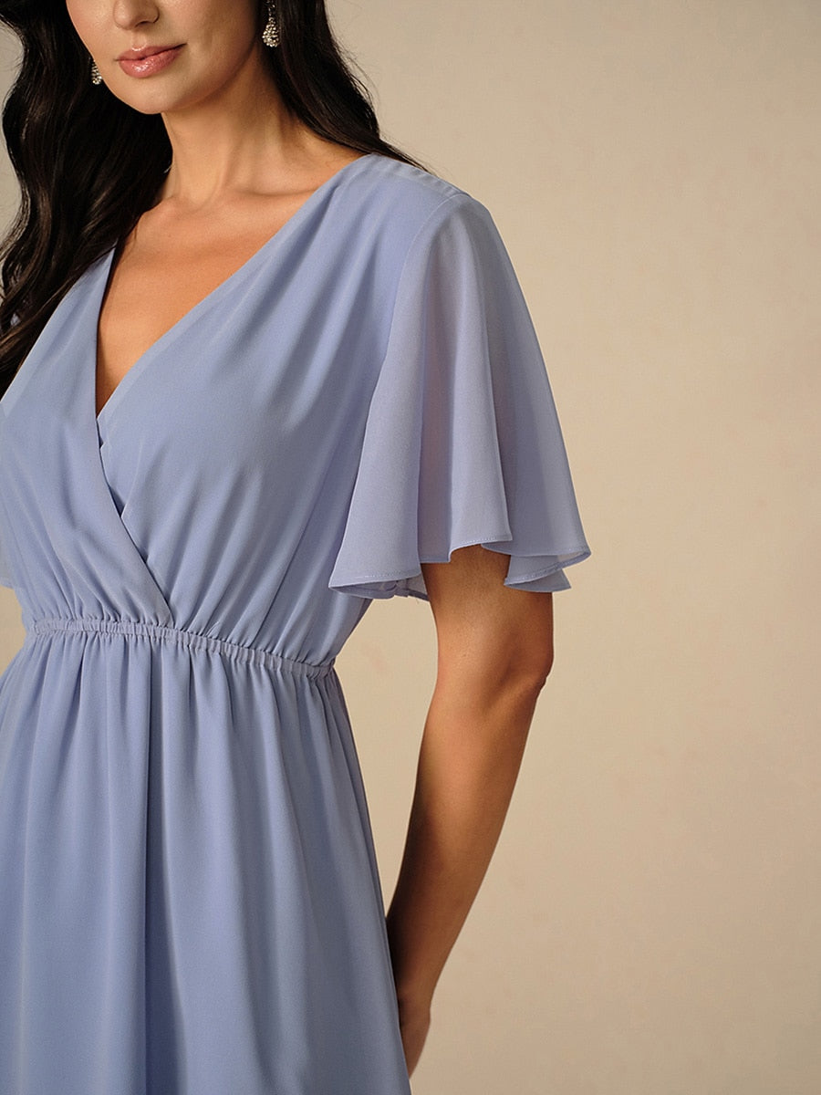 Elegant Pastel Green A-Line Chiffon Dress