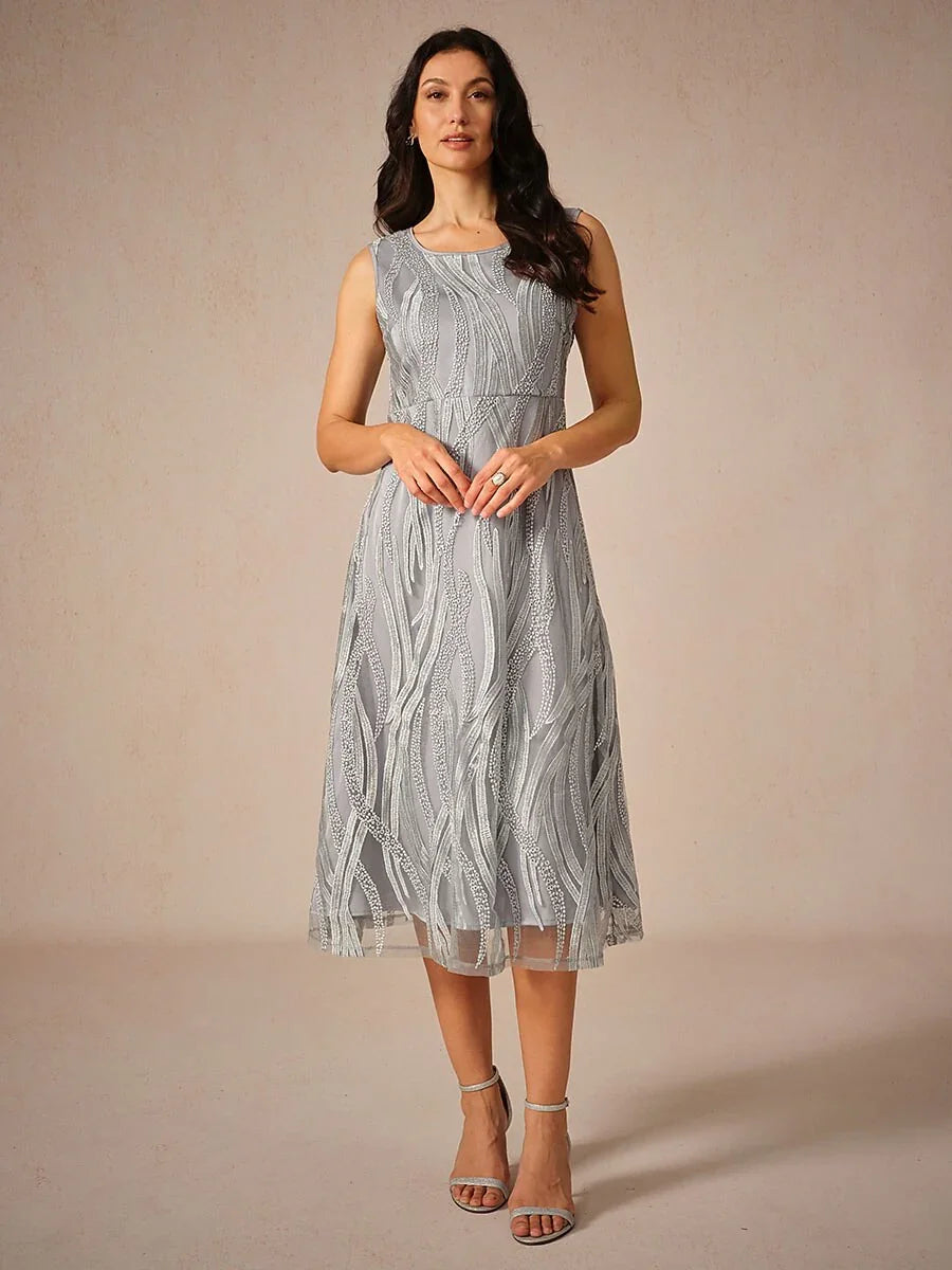 Midi Lace Solid Color Dress