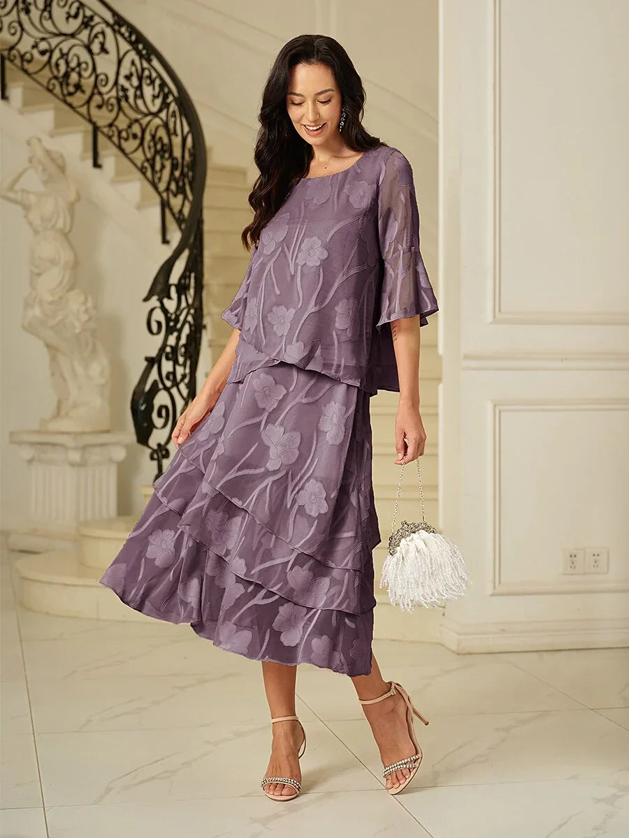 Floral Chiffon Midi Skirt