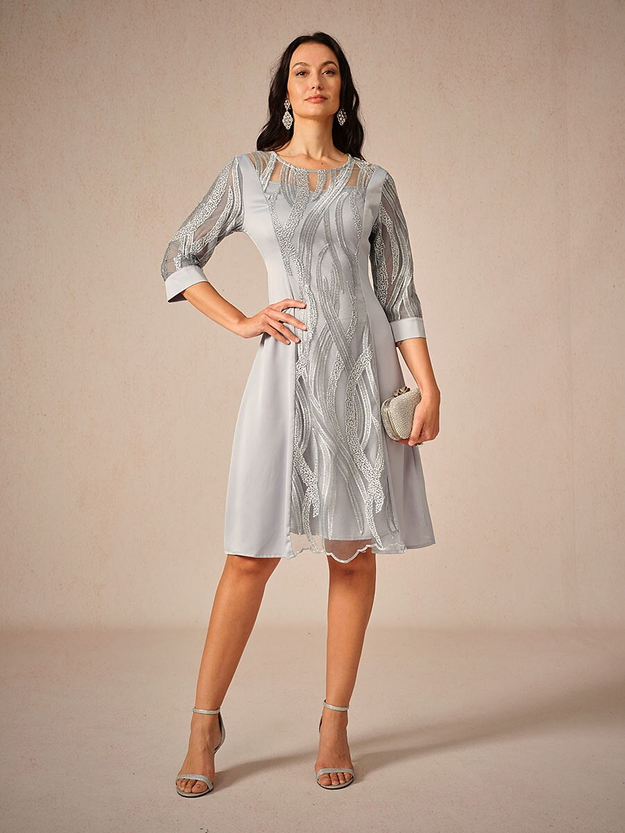 Petite Lace Solid Dresses