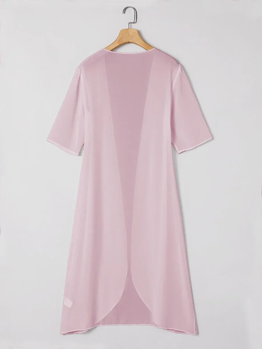 Chiffon Lightweight Half Sleeve Cover-Up
