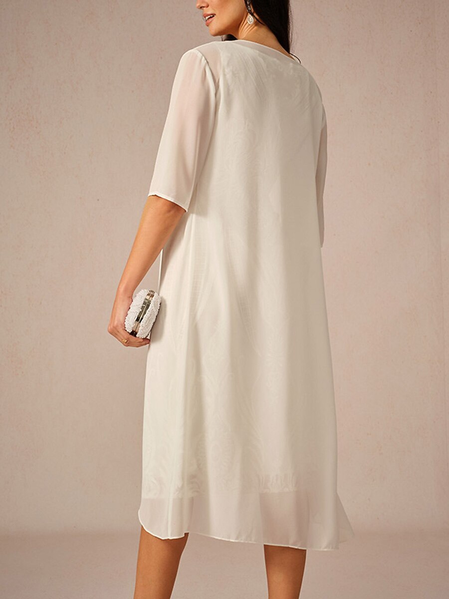 Chiffon Lightweight Half Sleeve Cover-Up