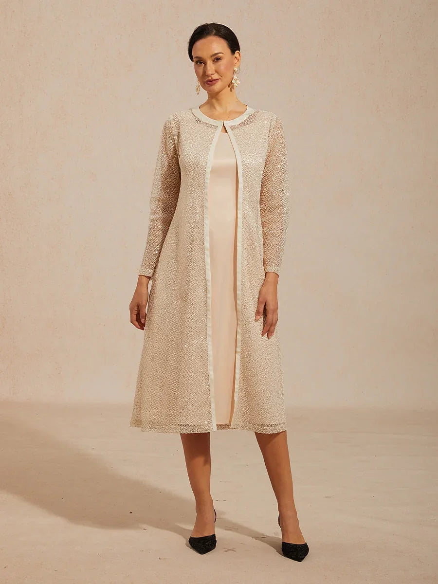 Sleeveless Diamond Neck Satin A-Line Dress