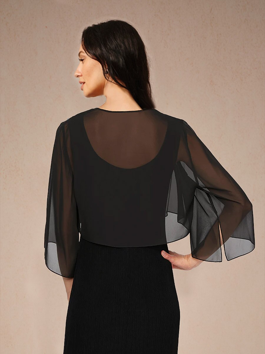 Chiffon Asymmetrical Crop Cover Up