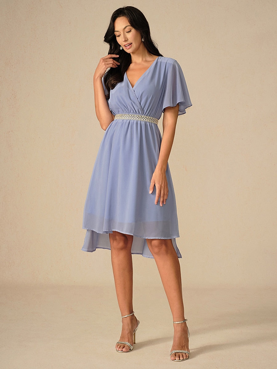 Elegant Pastel Green A-Line Chiffon Dress