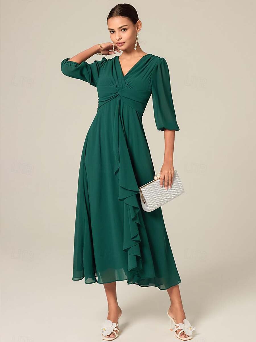 Green Party & Formal Chiffon Dress