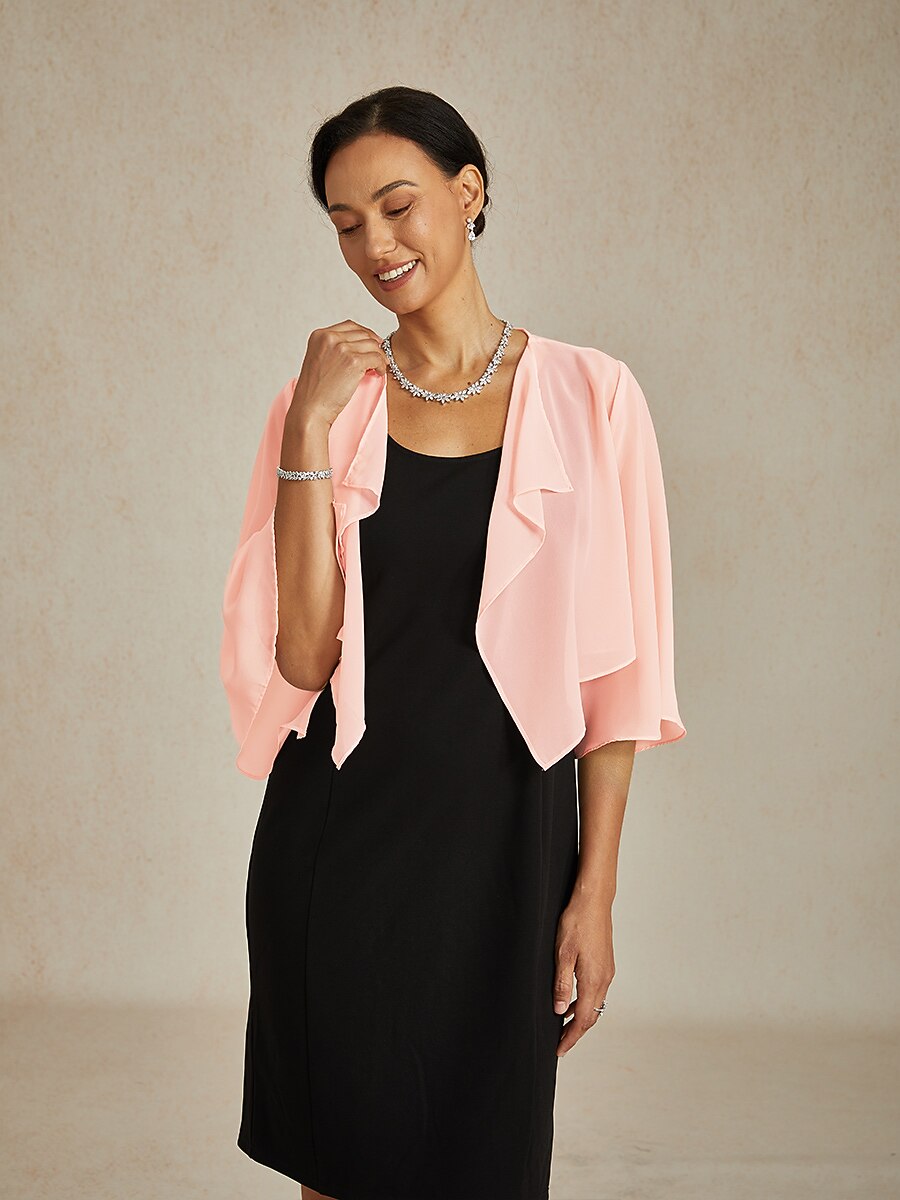 Chiffon Asymmetrical Crop Cover Up