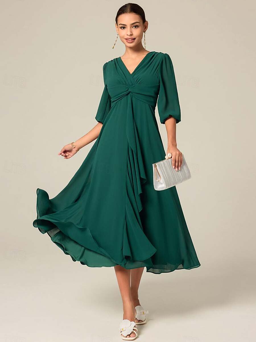 Green Party & Formal Chiffon Dress