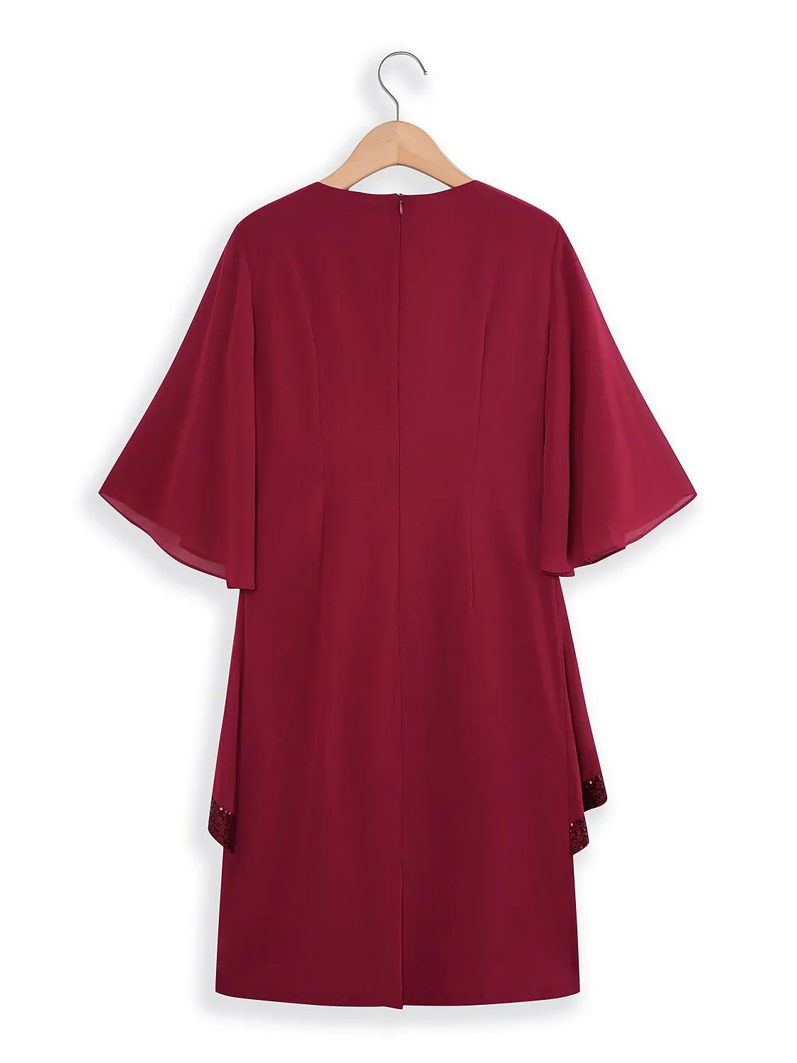 Classic Wine Red Chiffon Dress