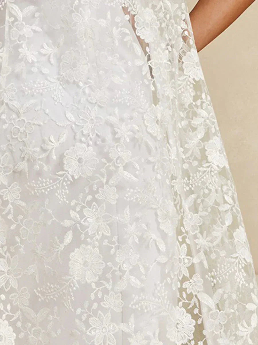 Long Floral Embroidered Lace Jacket