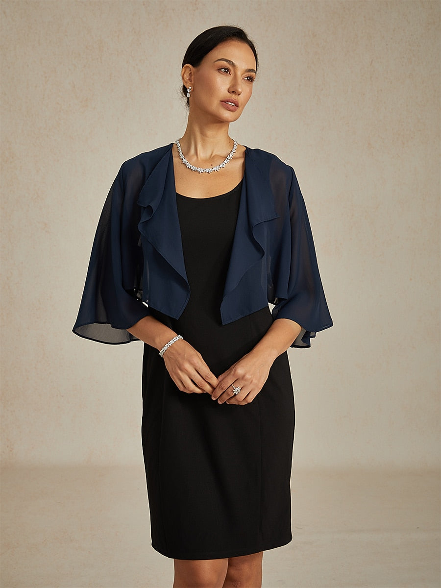 Chiffon Asymmetrical Crop Cover Up