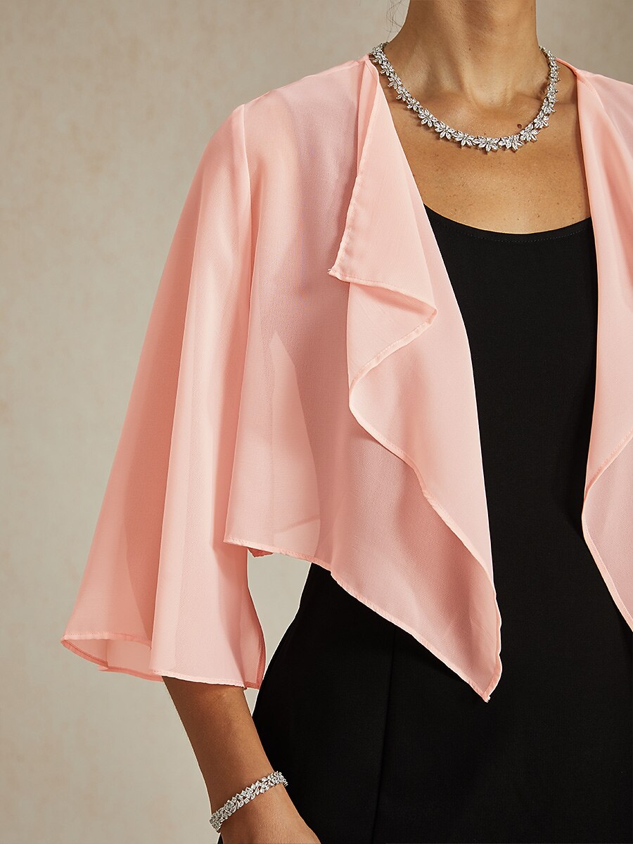 Chiffon Asymmetrical Crop Cover Up