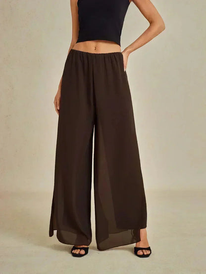 Straight Leg Chiffon Pants
