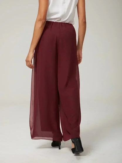 Straight Leg Chiffon Pants