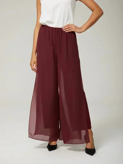 Straight Leg Chiffon Pants