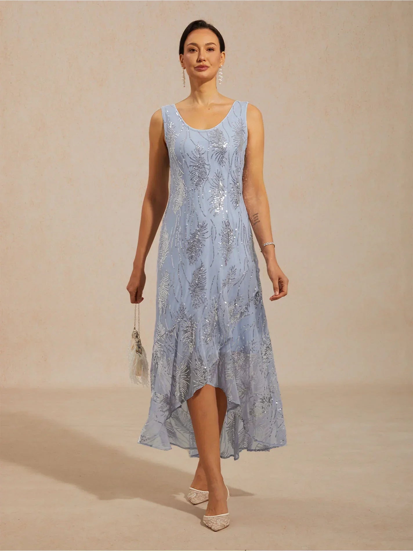 Sleeveless Sequin Maxi Dress
