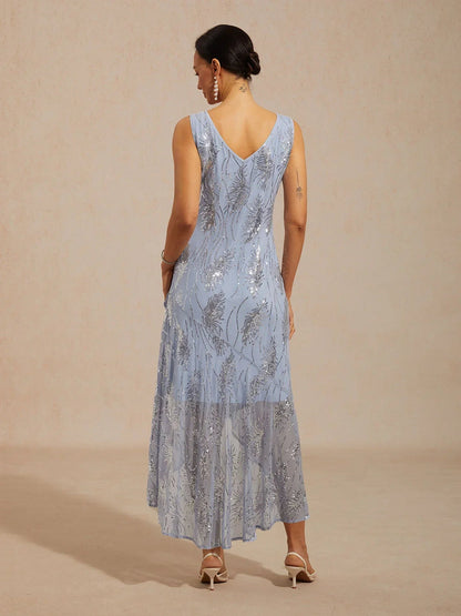 Sleeveless Sequin Maxi Dress