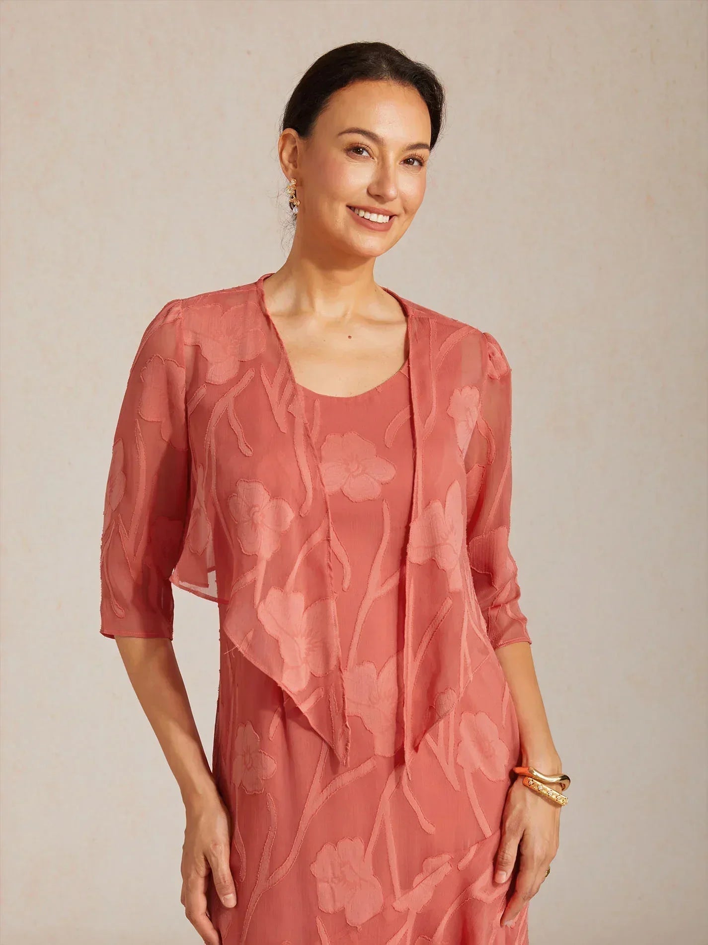 Floral Sheer Chiffon Shrug