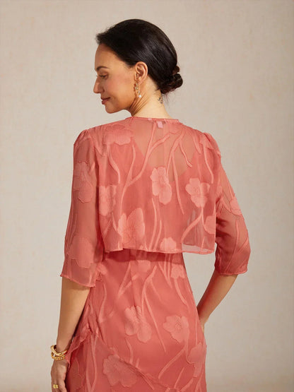 Floral Sheer Chiffon Shrug