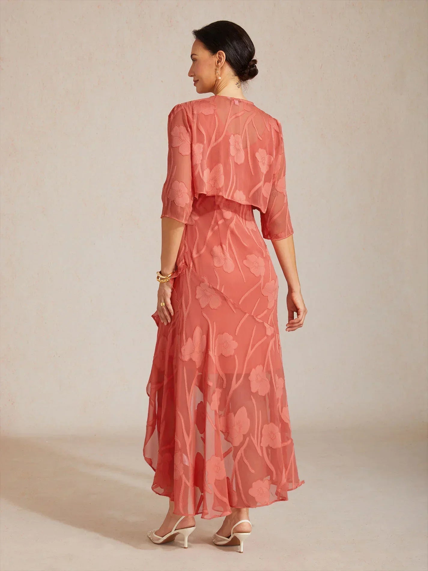 Floral Sheer Chiffon Shrug