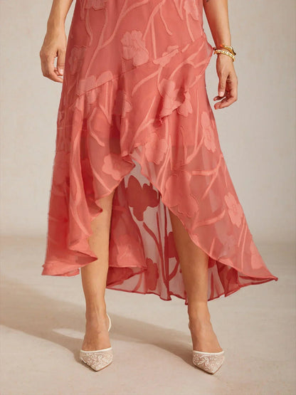 Floral Chiffon Sleeveless Gown