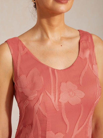Floral Chiffon Sleeveless Gown