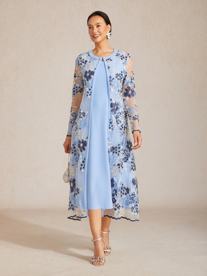 Long Floral Embroidered Lace Jacket