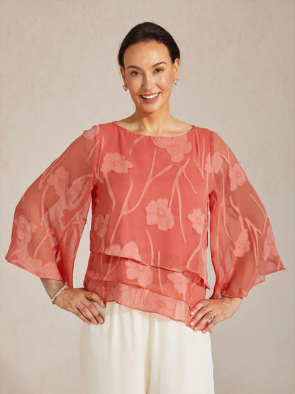 Chiffon Floral Layered Blouse