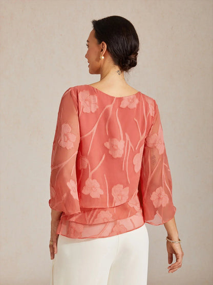 Chiffon Floral Layered Blouse