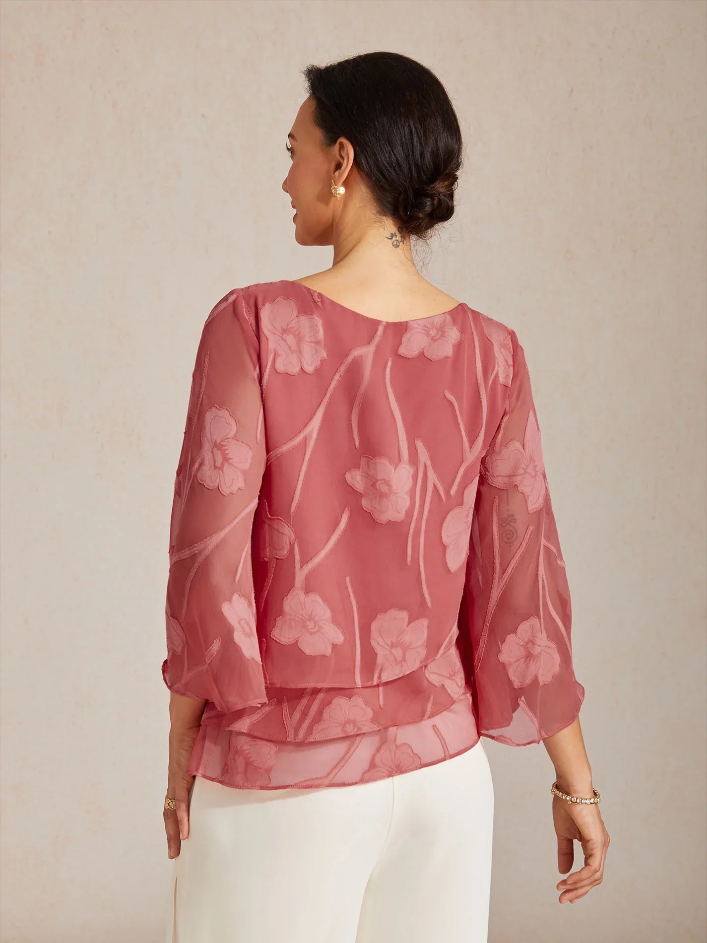 Chiffon Floral Layered Blouse