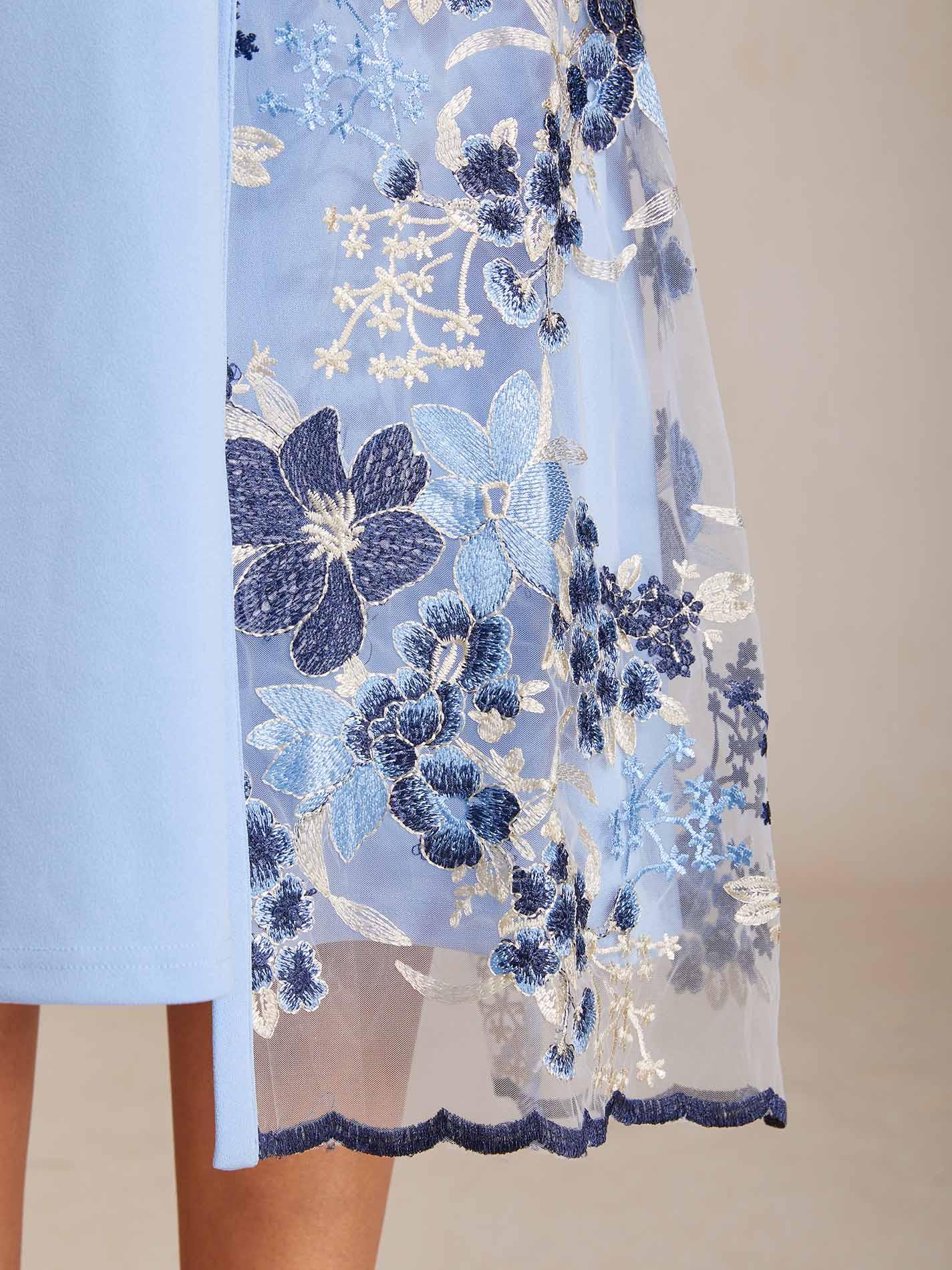 Long Floral Embroidered Lace Jacket