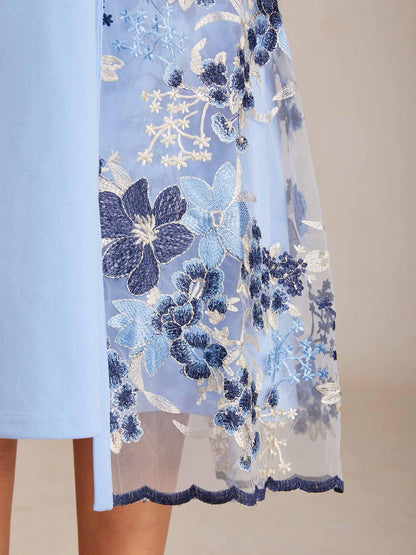 Long Floral Embroidered Lace Jacket