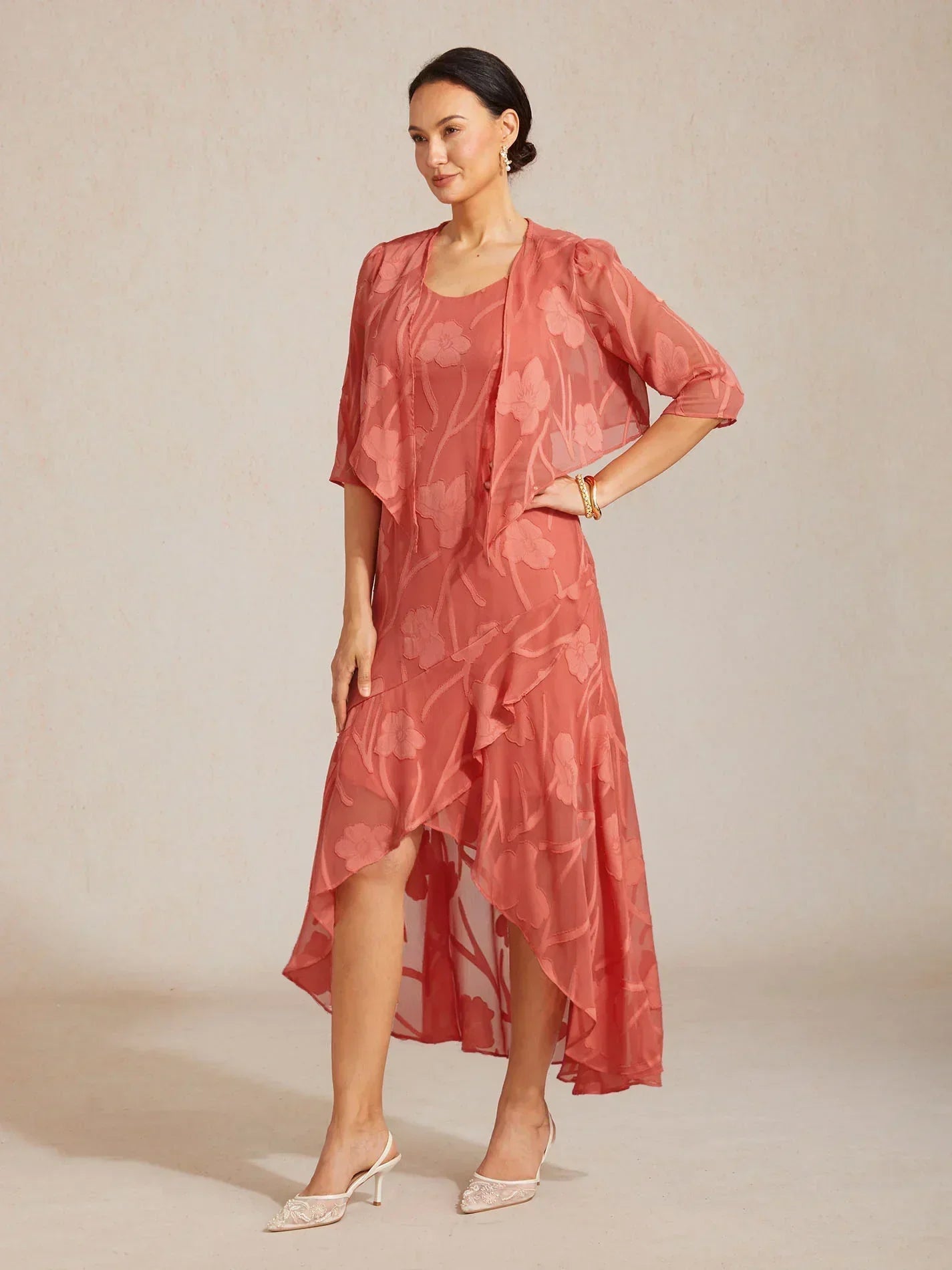 Floral Sheer Chiffon Shrug
