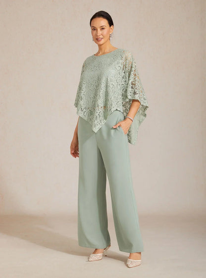 Mid-Rise Elastic Waist Wide-Leg Pants with Pockets