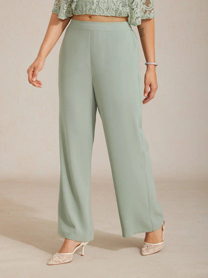 Weite Hose mit mittelhohem Bund und Taschen