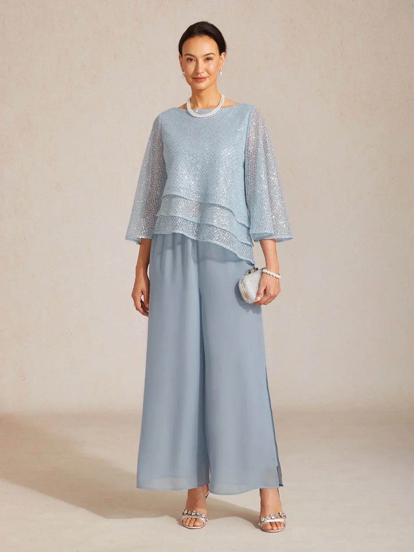 Straight Leg Chiffon Pants