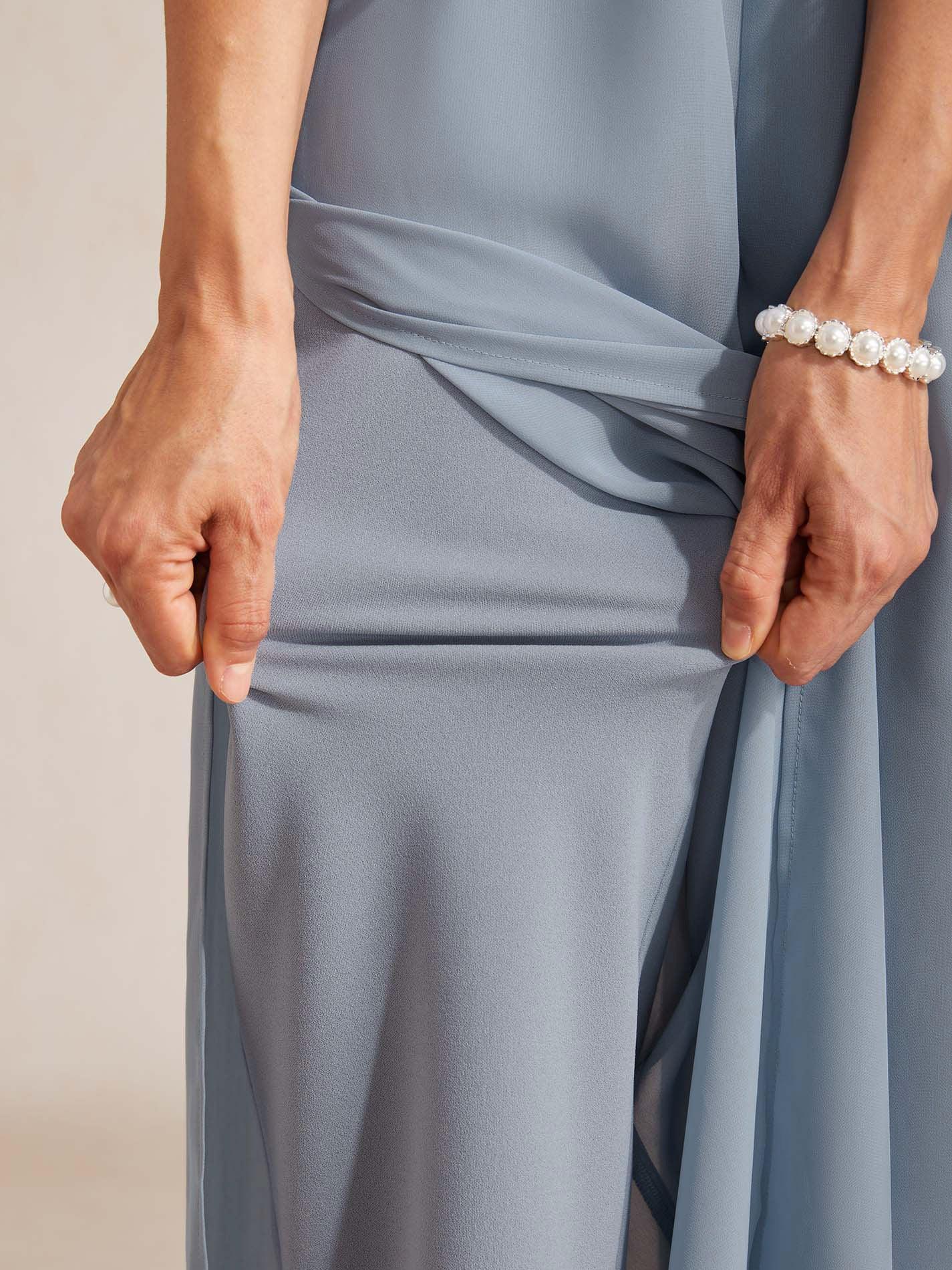 Straight Leg Chiffon Pants