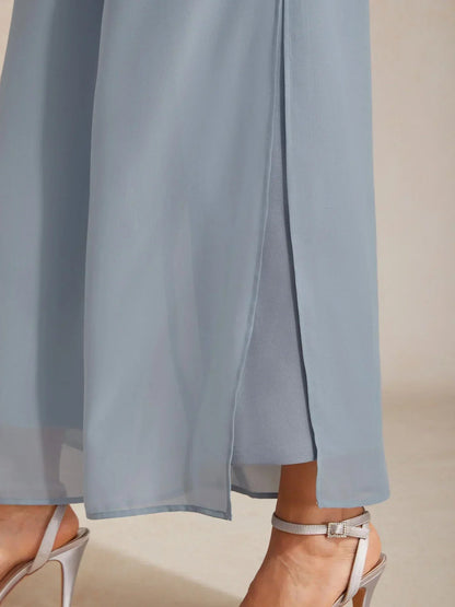 Straight Leg Chiffon Pants