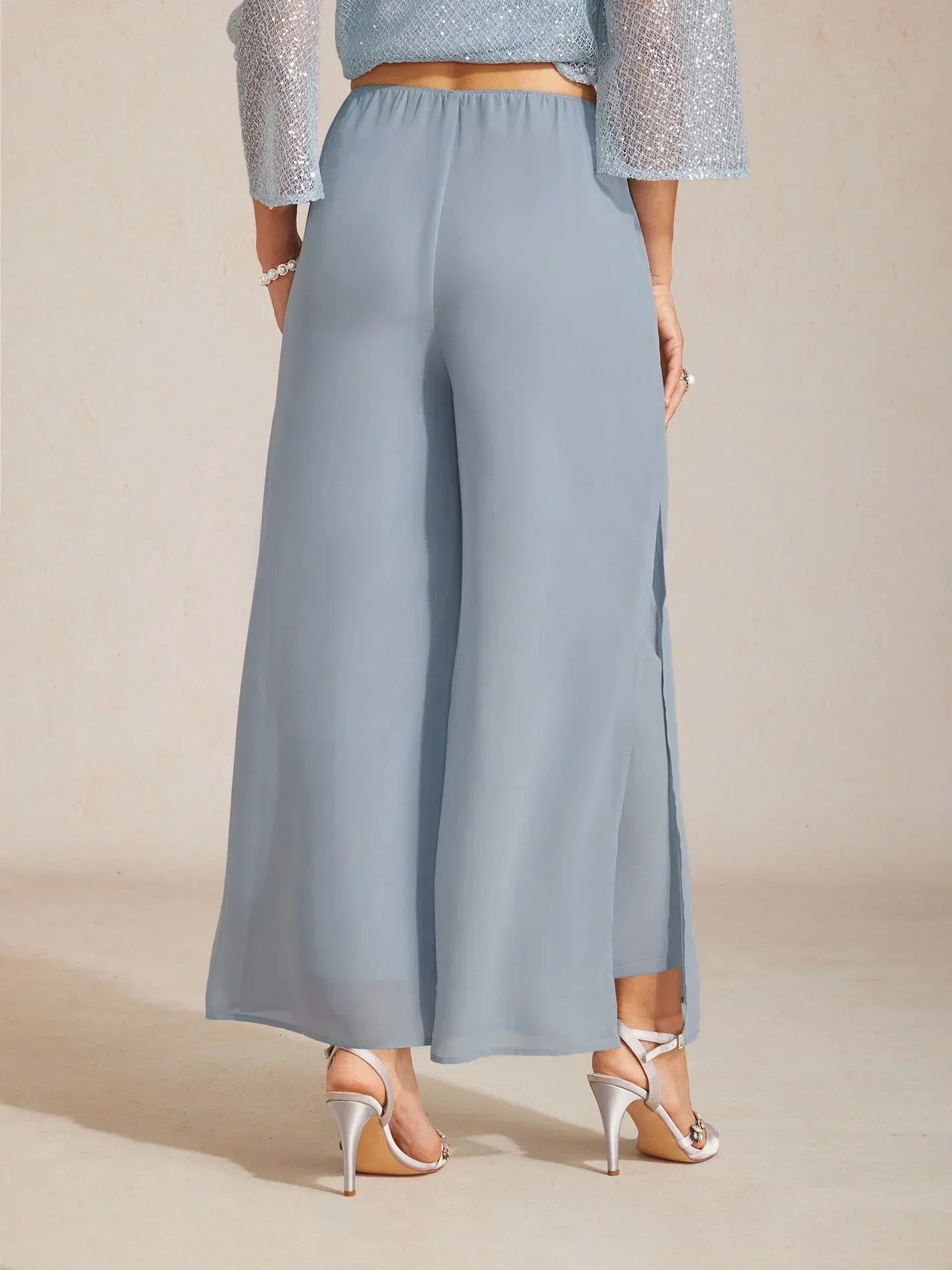 Straight Leg Chiffon Pants