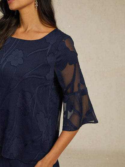 Dressy Chiffon Asymmetric Hem Blouse