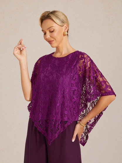Elegantes Spitzentop mit Fledermausärmeln